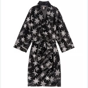 Victoria’s Secret Black Velvet Glitter Star Kimono
